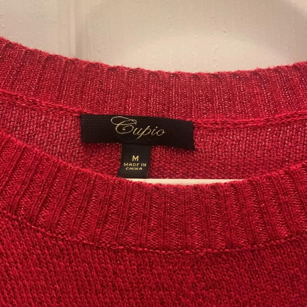 Cupio Red Sparkle Sweater - Picture 2 of 3